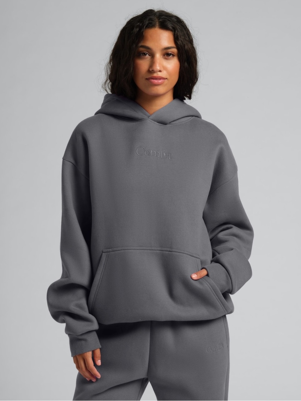 Comfrt Steel Gray Signature Oversized Hoodie EUC
